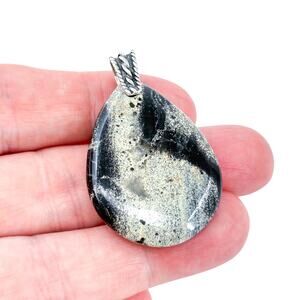Vintage Sterling Silver 925 Apache Gold Teardrop Pendant | Gemstone